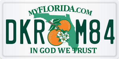 FL license plate DKRM84