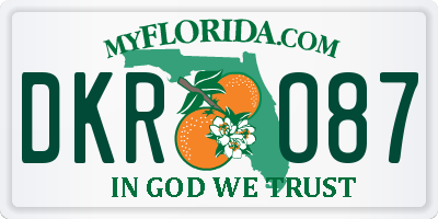 FL license plate DKRO87