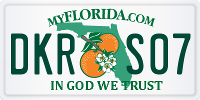 FL license plate DKRS07