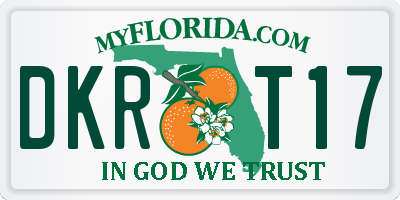 FL license plate DKRT17