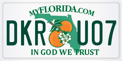 FL license plate DKRU07