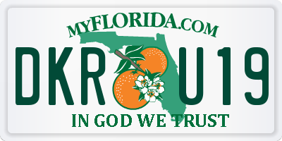 FL license plate DKRU19