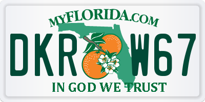 FL license plate DKRW67
