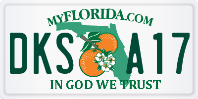 FL license plate DKSA17