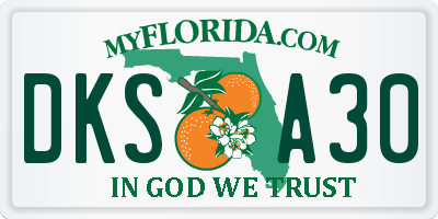 FL license plate DKSA30