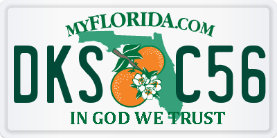FL license plate DKSC56
