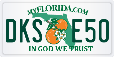 FL license plate DKSE50