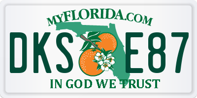 FL license plate DKSE87
