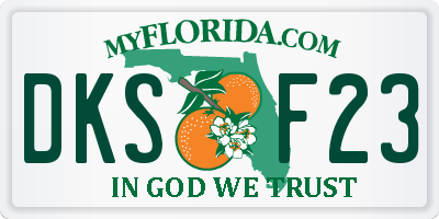 FL license plate DKSF23