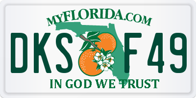 FL license plate DKSF49