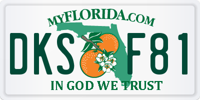 FL license plate DKSF81