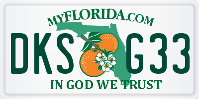 FL license plate DKSG33