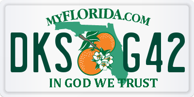FL license plate DKSG42