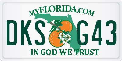 FL license plate DKSG43