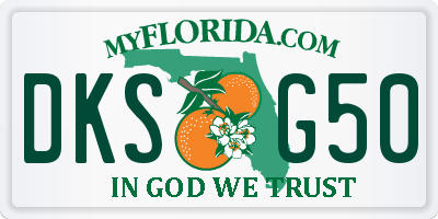 FL license plate DKSG50
