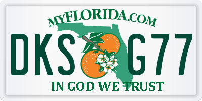 FL license plate DKSG77