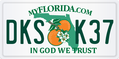 FL license plate DKSK37