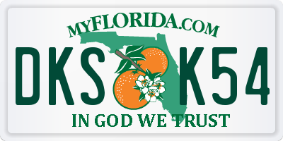 FL license plate DKSK54
