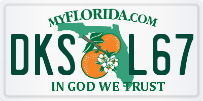 FL license plate DKSL67