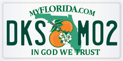 FL license plate DKSM02