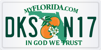 FL license plate DKSN17