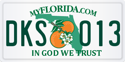 FL license plate DKSO13