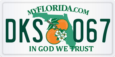 FL license plate DKSO67