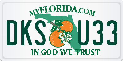 FL license plate DKSU33