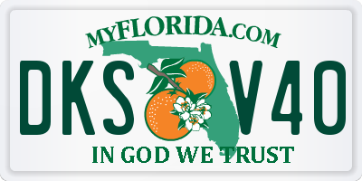 FL license plate DKSV40