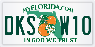 FL license plate DKSW10