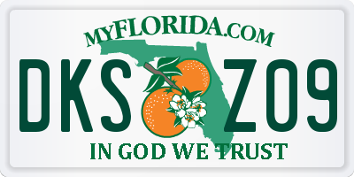 FL license plate DKSZ09