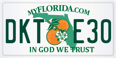 FL license plate DKTE30