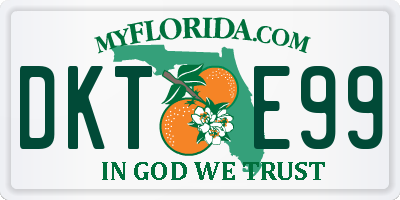 FL license plate DKTE99