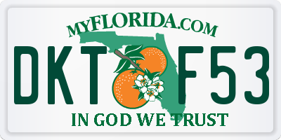 FL license plate DKTF53