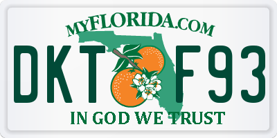 FL license plate DKTF93