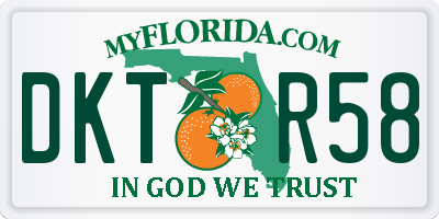FL license plate DKTR58