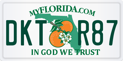 FL license plate DKTR87