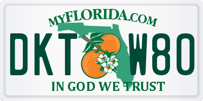 FL license plate DKTW80
