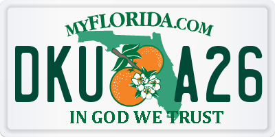 FL license plate DKUA26