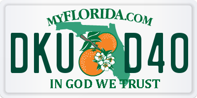 FL license plate DKUD40