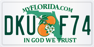 FL license plate DKUF74