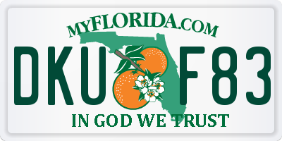 FL license plate DKUF83