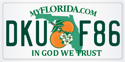 FL license plate DKUF86