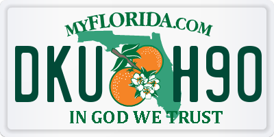 FL license plate DKUH90