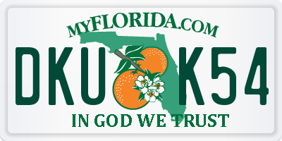 FL license plate DKUK54