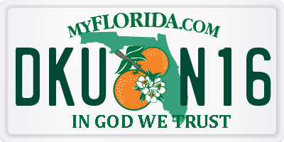 FL license plate DKUN16