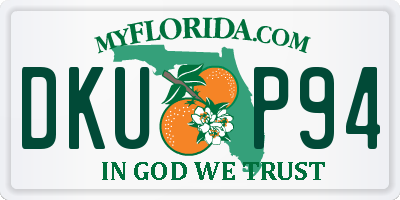 FL license plate DKUP94