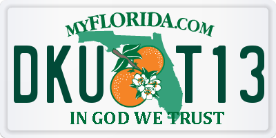 FL license plate DKUT13