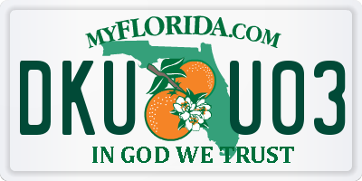 FL license plate DKUU03