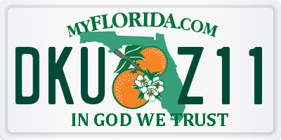 FL license plate DKUZ11
